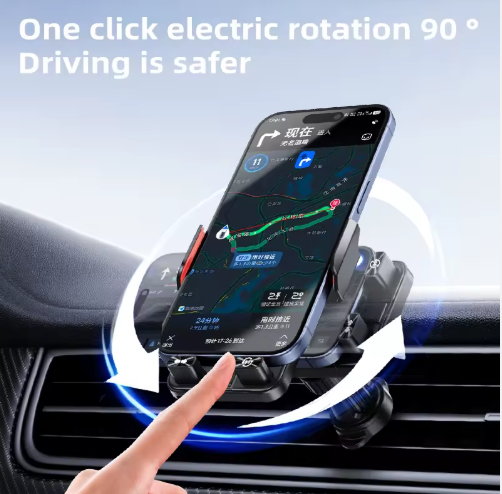 Snjallsímahaldari í bíllin með þráðlausa hleðslu. - Image 3