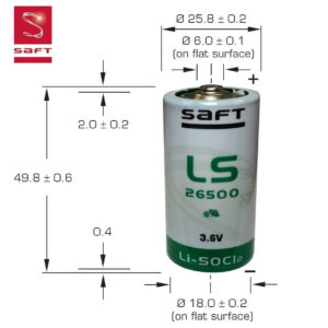 Saft LS 26500 3.6V rafhlaðan